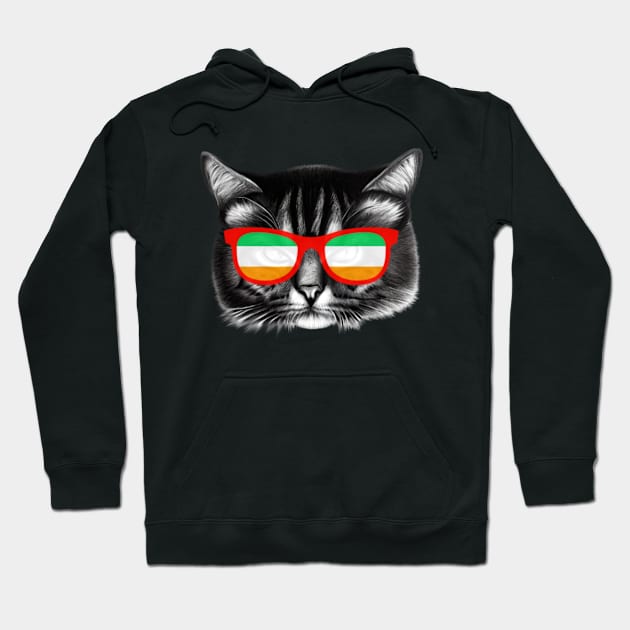 Irish Glasses Cat Hoodie by GreenCraft